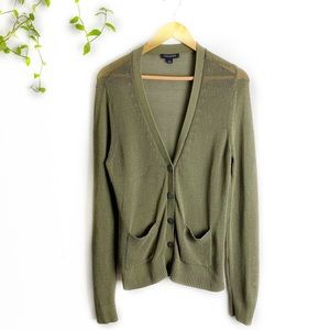 Banana Republic Lightweight V-Neck Green Cardigan